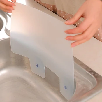 Cozinha Organizador de respingos de Água Guardas com Ventosa Impermeável Cozinha Accessiors Pia lavatório PVC Retalhos de Cor Branca
