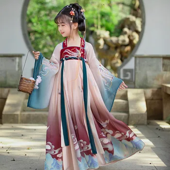 Crianças Hanfu Chinês Tradicional Traje Popular Menina Dinastia Han Desgaste De Dança 2022 Fadas Cosplay Roupas Oriental Antigo Príncipe Vestido