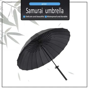 Criativo Alça Longa Grandes à prova de Vento Espada de Samurai Guarda-chuva Ninja Japonês-como Sol, Chuva Reta guarda-chuvas abertura Automática Mens