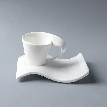 Criativo Cerâmica Xícara de Café Onda Simples Decorativo com porta-copo pequeno-Almoço Leite Copa do ambiente de Trabalho do Office de Água de Vidro, Decoração Home