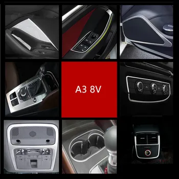 De Aço inoxidável Centro Consoel de Mudança de Engrenagem Tampa de acabamento Para Audi A3 8V 2013-2018 Porta do Carro Áudio alto-Falante Quadro de Decoração Adesivos