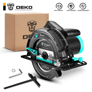 DEKO DKCS185L1 185mm, 1500W Elétrico Serra Circular,Multifuncional, Máquina de Corte, Com Guia Laser e Punho Auxiliar