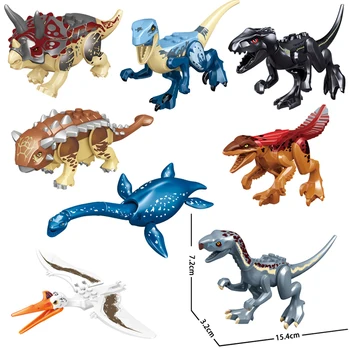 Dinossauros do jurássico Blocos de Construção Indominus Rex DIY Tiranossauro Figura de Ação de Modelos de Brinquedos para as Crianças Animais Presentes