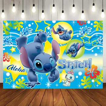 Disney Lilo & Stitch Festa de Cenários de Aniversário de Crianças Decoração Photozone plano de Fundo Personalizado Decorações de Casamento Parede do Evento