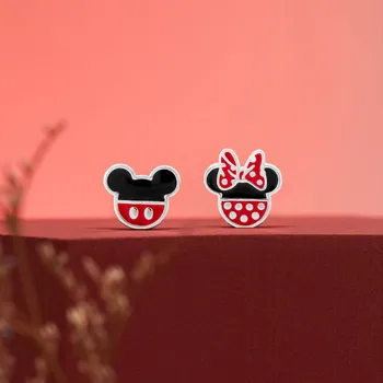 Disney Quente desenho animado Mickey e Minnie Brincos Bonitos Gota de Óleo Brincos de Presente de Aniversário