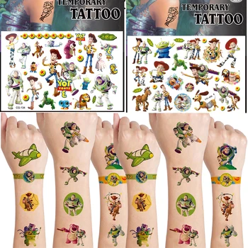 Disney Toy Story, Buzz Lightyear Tatuagens Falsas Tatuagens Temporárias para Crianças Rapazes Mulheres Adultos dos desenhos animados da Festa de Aniversário de Suprimentos