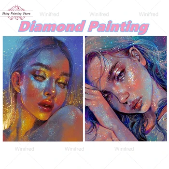 DIY 5D Diamante Pintura Menina de Fantasia Retrato Completo Quadrado/Redondo Bordado de Diamante da Beleza da Mulher Diamante Mosaico Artesanato Decoração