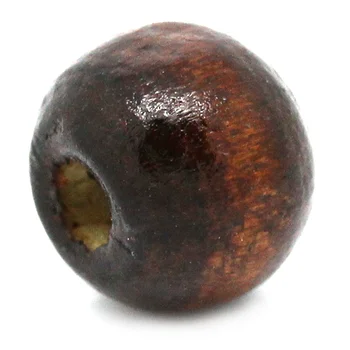 Doreen Caixa quente - Madeira de Esferas Espaçador do Tambor Marrom Escuro 8x7mm,Furo:Cerca de 2,6 mm,1000PCs (B30555)
