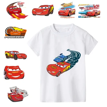 Dos desenhos animados de Carros Conjunto de patches de Ferro na Transferência de Relâmpago McQueen, um Carro de Corrida de Patches para Meninas Meninos Crianças Roupas de T-shirt DIY da Imprensa do Calor