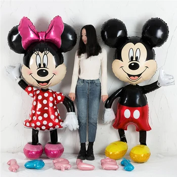 Dos desenhos animados de Disney 112 cm Gigante de Rato de Minnie do Mickey de Balão Crianças Festa de Aniversário, Decorações de Crianças dos desenhos animados da Folha de Balão de Brinquedos