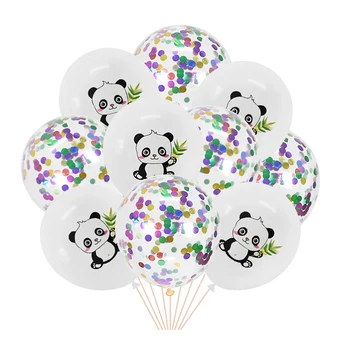 Dos Desenhos Animados Do Panda Látex Balão Foil Animal Bola De Hélio Confete Bola Para O Aniversário Panda Festa De Aniversário De Crianças Do Chuveiro De Bebê Decoração