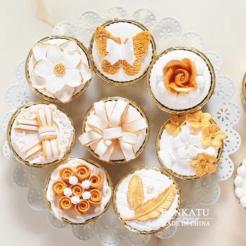 Dourada borboleta decoração da Janela de simulação de cupcakes de sobremesa tabela adereços foto do bolo de decoração de modelo de tabela do casamento de suprimentos