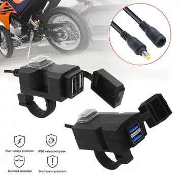 Dual USB Carregador Para Moto Motocicleta Guiador Porta 12V Impermeável 5V 1A 2.1 UM Adaptador de Alimentação de Tomada Para Telefone V0R9