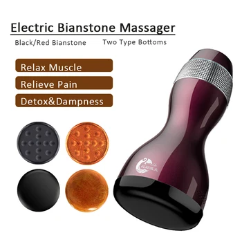 Elétrica Gua Sha Raspagem Massager Natureza Pedras Quentes Chinês Máquina da Terapia Anti-celulite Vibração Aquecimento Detox Spa Dispositivo