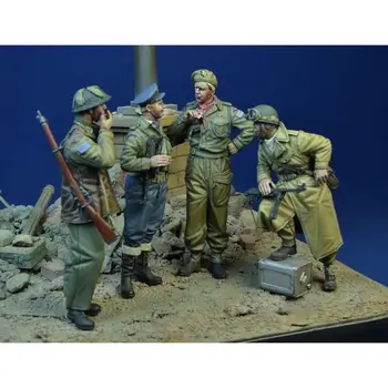 Escala 1/35 Resina Figura Modelo Montado Kit de Wiwii Soldados Militares Conversar GK Estatueta Desmontado e sem pintura, Brinquedos de DIY
