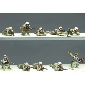 Escala 1/72 de Resina Figura Kit Modelo da segunda guerra mundial Militar de Soldado alemão 10 Pessoa Micro Cena de Configuração Desmontado e sem pintura do Brinquedo