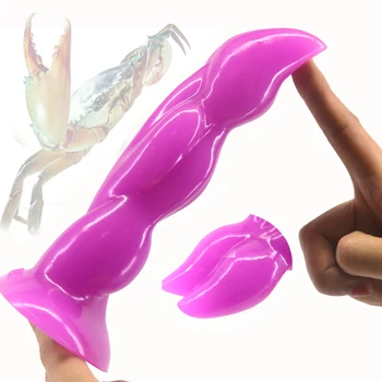 FAAK Único animal vibrador garras de caranguejo preto grande vibrador pênis de produtos do sexo plug anal com ventosa, lésbicas flerte o jogo adulto