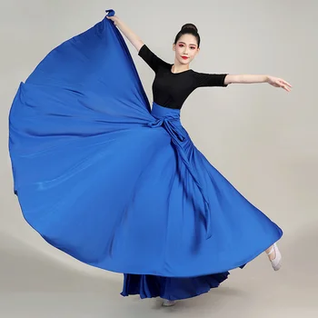 Flamenco Espanhol Desempenho Vestido 540/720 Grau De Pêndulo, Saia Cigana Saias Longas Dançarina Prática De Barriga De Treinador Usam Ternos