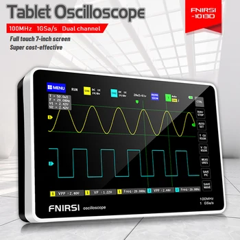 FNIRSI-1013D Tablet Digital Osciloscópio de 2 Canais de 100M de largura de Banda Analógica 1GSa/s de Taxa de Amostragem Mini Osciloscópio da Tela de Toque