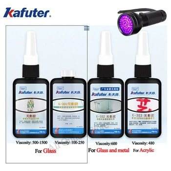 Forte 50ml Kafuter UV Cola de Cura do Adesivo K-303 300 302 51LED UV Lanterna de Cura UV Adesiva de Cristal de Vidro e de Ligação de Metal