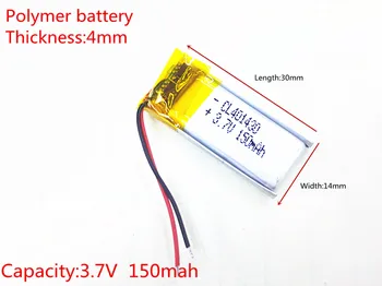Frete grátis 3.7 V bateria de polímero de lítio 401430 041430 150mAH Bluetooth baterias de célula de venda MP3MP4