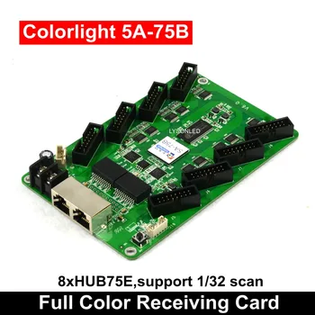 Frete grátis Colorlight 5A-75B Síncrona Receber o Cartão de 8xHub75E Verificação de 1/32 de Cor Completa de LED de Vídeo Controlador de vídeo
