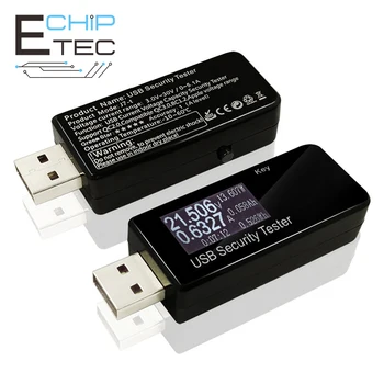 Frete grátis USB Segurança o Verificador de Segurança Digital do DIODO emissor de Voltímetro Amperímetro a Capacidade da Bateria Indicador de Tensão Medidor de Energia do Carregador