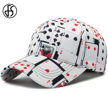 FS 2022 Vintage Branco Poker de Impressão em Bonés de Beisebol Para Homens Mulheres Marca Snapback Designer Cap Streetwear Osso Trucker Hat Casquette