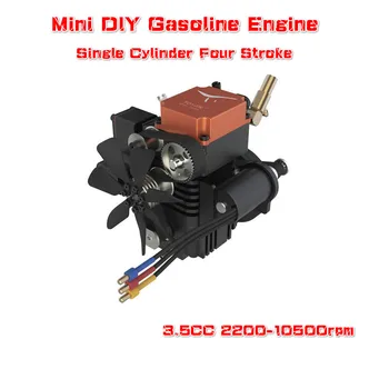 FS-S100GA Mini DIY Único Cilindro, Quatro tempos, a Gasolina Modelo de Motor Refrigerado a Água de Deslocamento 3.5 cc Velocidade de 2200-10500rpm