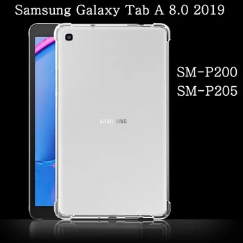 Funda Samsung Galaxy Tab 8,0 2019 SM-P200 SM-P205 à prova de Choque Silicone Macio Shell de TPU Transparente para o Condutor de Proteção Coque Capa