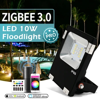 GLEDOPTO Zigbee 3.0 Smart Projector LED Exterior 10W Pro RGBCCT à prova d'água IP65 Classificação Para o Exterior, Jardim, Decoração, Iluminação