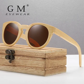 GM Projeto Mulheres de Bambu Óculos de sol Polarizados do Espelho, Lentes De Madeira de Bambu Óculos de sol Com Caixa de Madeira