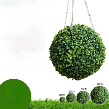 Grama Artificial Bola de Milão Grama Bola de Plástico de Alta qualidade Planta de Simulação da Paisagem Decoração Falso Gramado Engrossado