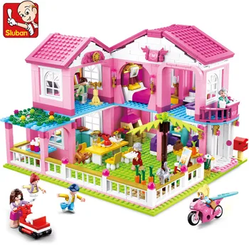 Grande Jardim Vila Castelo de Construção de Iates Conjuntos de Blocos Amigos, a Princesa Figuras Apartamento Casa de Tijolos de Brinquedos Educativos para Meninas