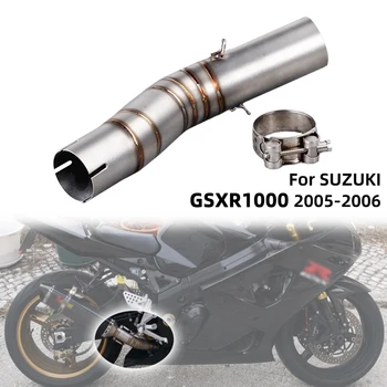 GSXR1000 de Exaustão da Motocicleta Meio de Ligação Conector de Adaptador de Tubo de Escape Slip-On Para Suzuki GSXR1000 GSX-R1000 GSXR 1000 2005-2006
