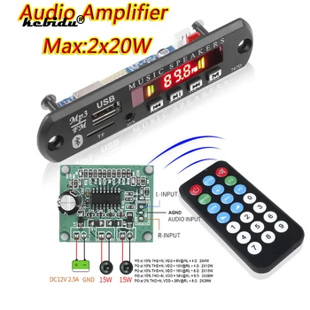 Handfree Chamada Kit para Viatura Navi 9V-12V Decodificador de MP3 Placa de Amplificador de 20W com Microfone BT 5.0 Módulo sem Fio do USB do Carro MP3 Player AUX USB FM