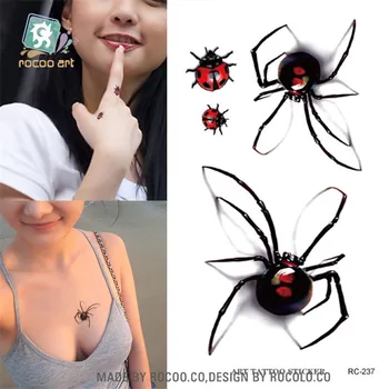 harajuku impermeável tatuagens temporárias para a senhora mulheres individualidade 3d aranha inseto design etiqueta da tatuagem Frete Grátis RC2237