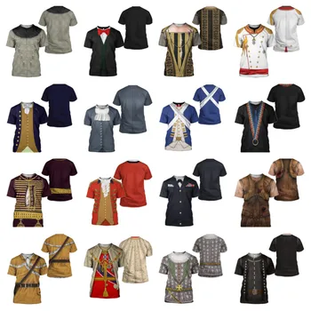 Homens Engraçados 3D print T-shirt Medieval Moderno Solta Mulheres Top de Verão Anime Cavaleiros Templários Historial figura Cosplay Camisas 5XL