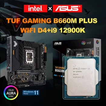 Intel i9 12900K CPU + ASUS TUF JOGOS B660M PLUS WIFI DDR4 placa-Mãe Terno de Apoio LGA 1700 Novo Sem cooler