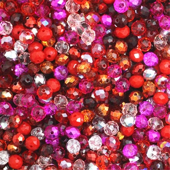 Isywaka Vermelho Multicolor 2mm,3*4mm,4*6mm,6*8mm Áustria facetado de Cristal Contas de Vidro Solto Espaçador bolinhas para Fazer Jóias