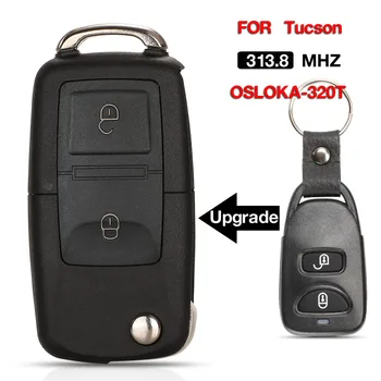 jingyuqin 2 Botões de Atualizar Filp Dobrar o Smart Remote, Chave do Carro Fob 313.8 mhz Para Hyundai Tucson 2000-2011 OSLOKA-320T 