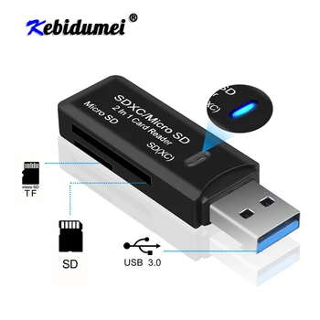 Kebidumei USB 3.0 Multi Leitor de Cartão de Memória Adaptador Mini Leitor de Cartão Para o Micro cartão SD/TF Micro SD Leitores Para Computador Portátil