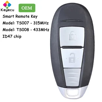 KEYECU OEM Smart Remote Chave do Carro Com Botão 2 315MHz 433MHz ID47 Chip para Suzuki SX4 Swift Vitara S-Cross Fob MODELO: TS007 TS008
