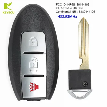 KEYECU Substituição Smart Remote Chave do Carro Fob 2+1 Botão de 433.92 MHz PCF7945 para Nissan Rouge 2014 2015 2016 2017 S180144105