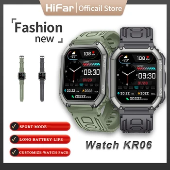 KR06 smart watch homens de fitness para mulheres relógio pulseira pedômetro frequência cardíaca monitorização da pressão arterial IP67 impermeável para Android