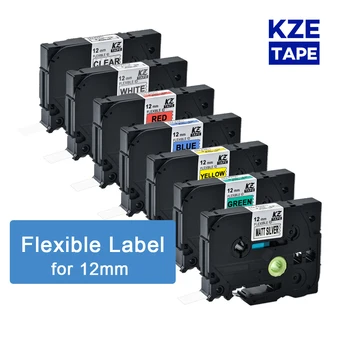 KZE 12mm FX231 Multicolor Laminado Flexível Cabo de Etiqueta de Fita Compatível Tze-FX231 tze fita Flexível rótulo para P-touch impressoras