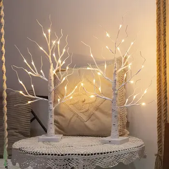 LED de Vidoeiro Árvore de Natal da Noite de Luz, 60LEDs Controle de Toque De 8 Modos de Fadas Salgueiro Lâmpada da Noite Para o Quarto de Festa de Casamento Decoração