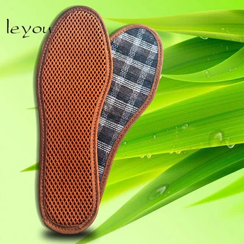 Leyou de Bambu do Carvão vegetal Desodorante Sapato Pad Respirável, Anti-Bacteriana Absorvente de Suor Palmilhas de Amortecimento Anti-slip, Palmilhas para Sapatos