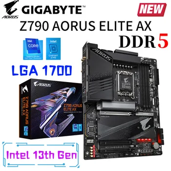 LGA 1700 Gigabyte Z790 AORUS ELITE AX DDR5 placa-Mãe Suporte a 13ª e 12ª Série Gen CPU D5 128GB 7600MHz Memória PCIe 5.0 Novo