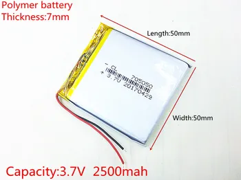 li-po 3.7 V 2500mAh 705050 de Polímero de Lítio Li-Po li Bateria Recarregável de íon de células Para Mp3 MP4 MP5 em seu GPS